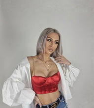Load image into Gallery viewer, BRING THE HEAT CORSET TOP - RED