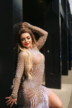 Load image into Gallery viewer, JESSICA BEADED MESH DRESS