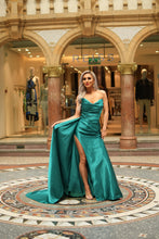 Load image into Gallery viewer, CAITLYN SATIN MAXI DRESS - GREEN